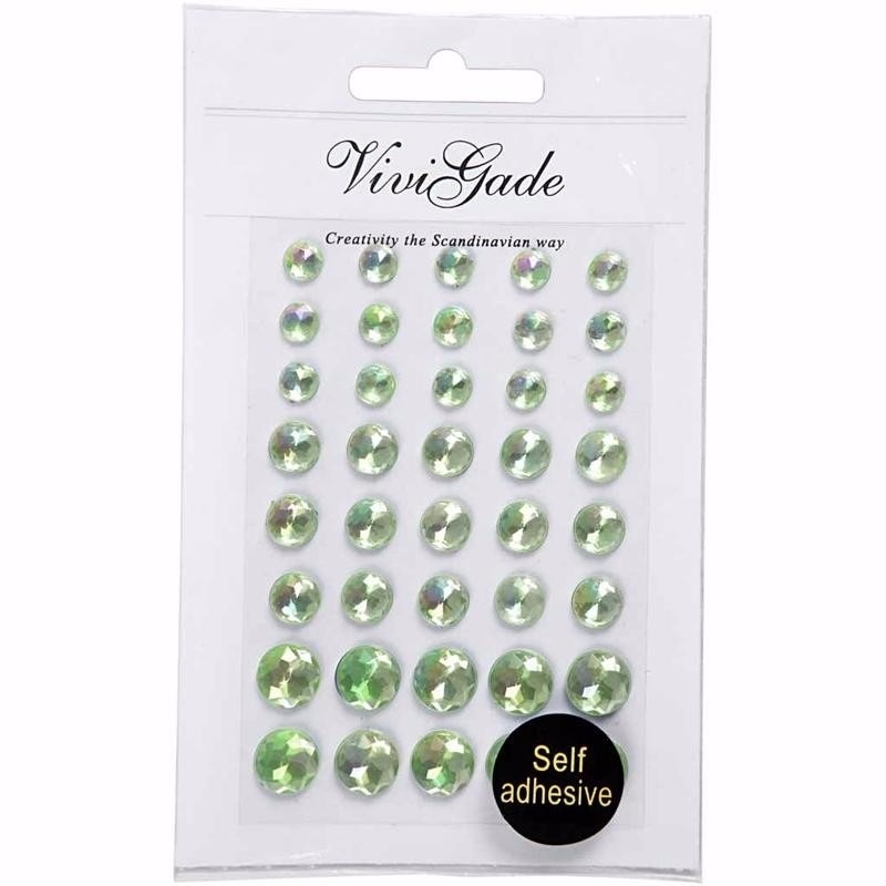 Hobby/Knutselen groene plak parels steentjes 40x stuks -