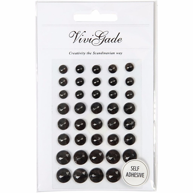Hobby zwarte plak parels 40 stuks -