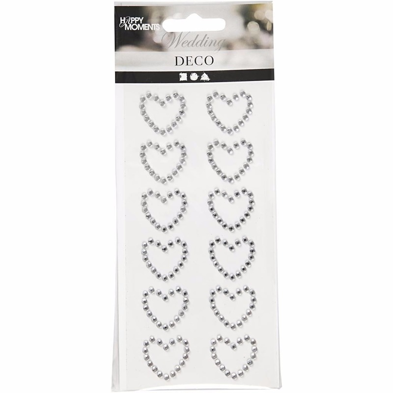 Strass stenen hartjes 12 stuks -