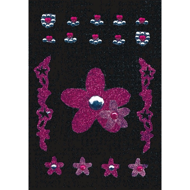 Stickers bloem met strass steentjes -