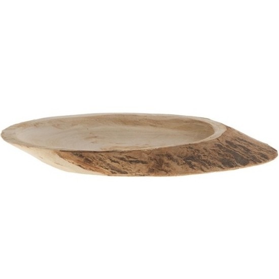 Woondecoratie ovale boomschijf van hout 31 cm -