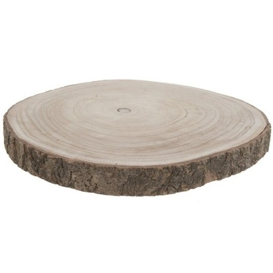 Houten boomschijf woondecoratie/onderzetter/plateau - 40 x 3,5 cm - schijven -