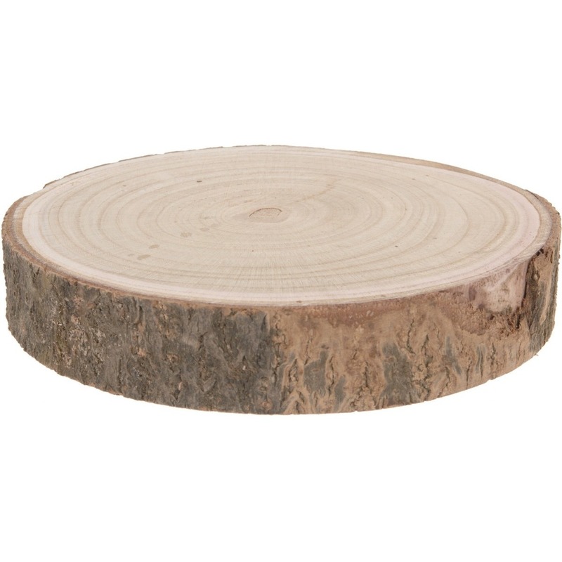 Decoratie Paulowna houten boomschijf 23-28 cm -