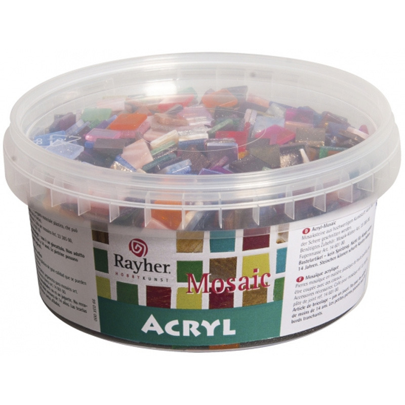 Mozaiek steentjes - diverse kleuren - 1270x stuks - 1 x 1 cm formaat - hobby artikelen -