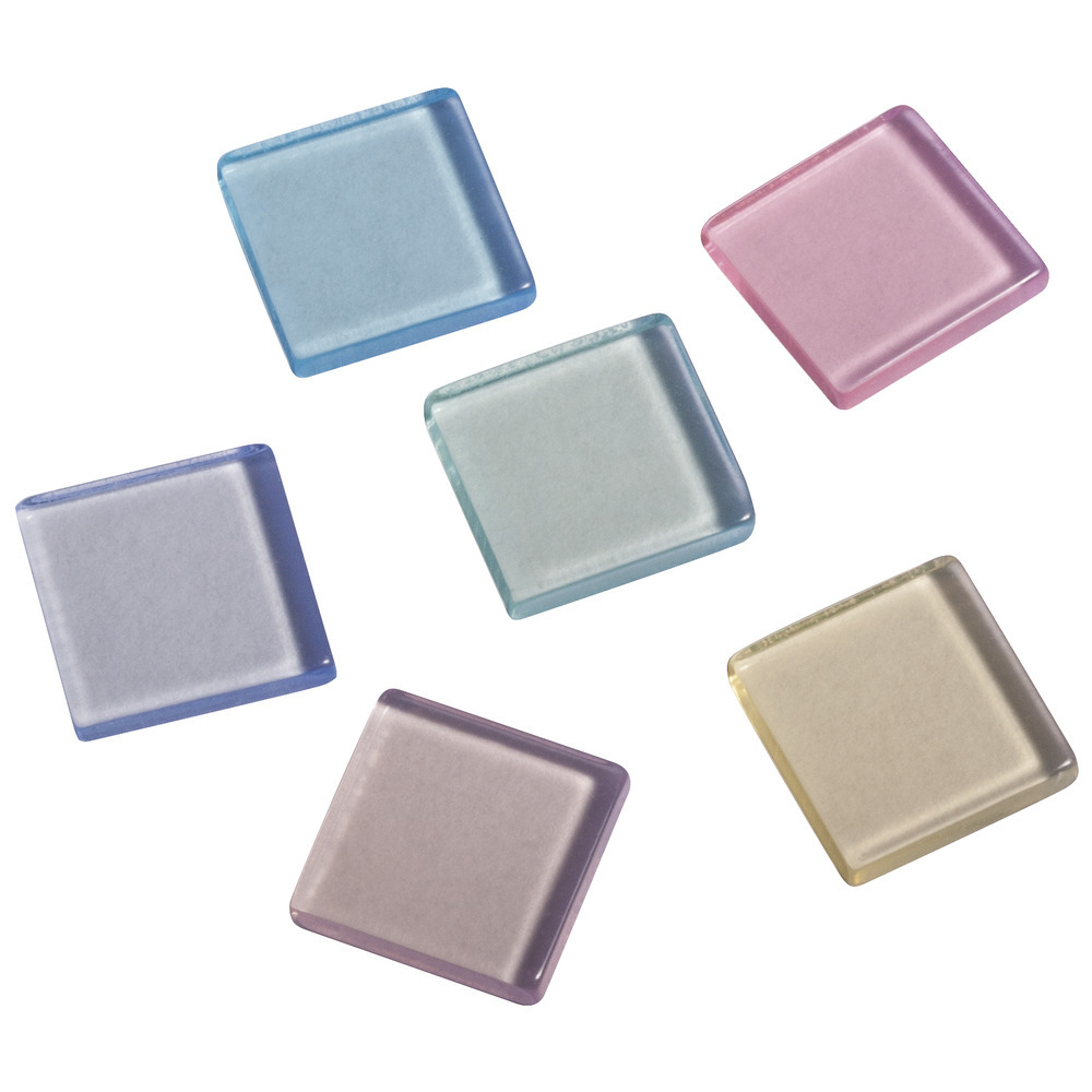 Mozaiek steentjes/tegeltjes - 205x stuks - pastel mix - 1 x 1 cm - Mozaieken maken - Kunststof -