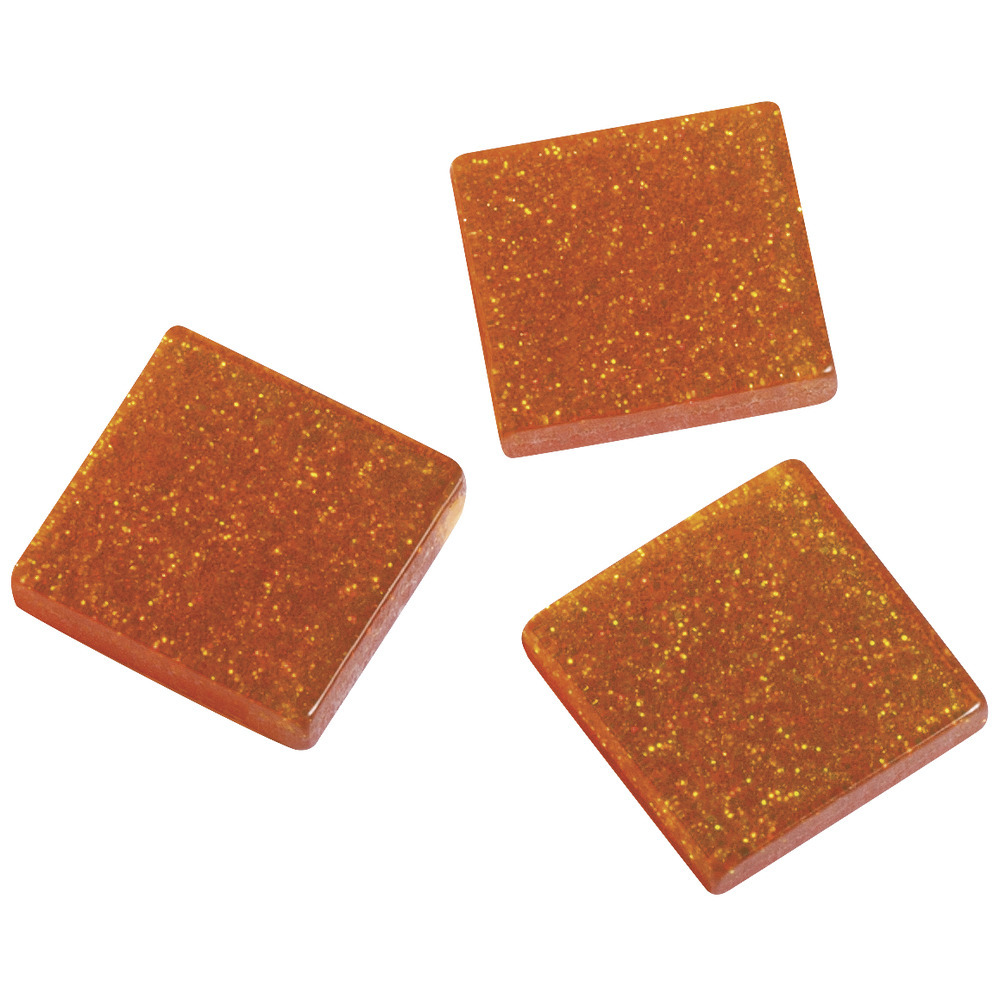 Mozaiek steentjes/tegeltjes - 205x stuks - oranje - 1 x 1 cm - Mozaieken maken - Kunststof -