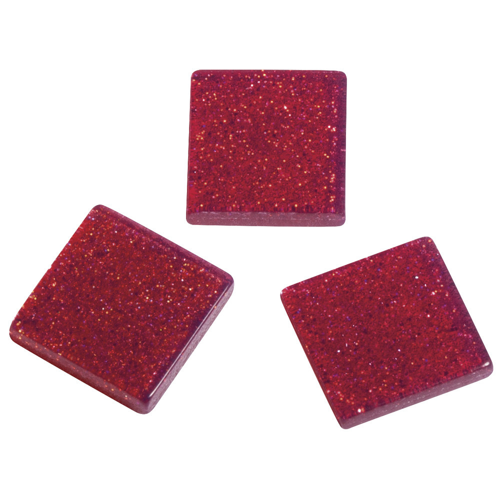 Mozaiek steentjes/tegeltjes - 205x stuks - rood - 1 x 1 cm - Mozaieken maken - Kunststof -