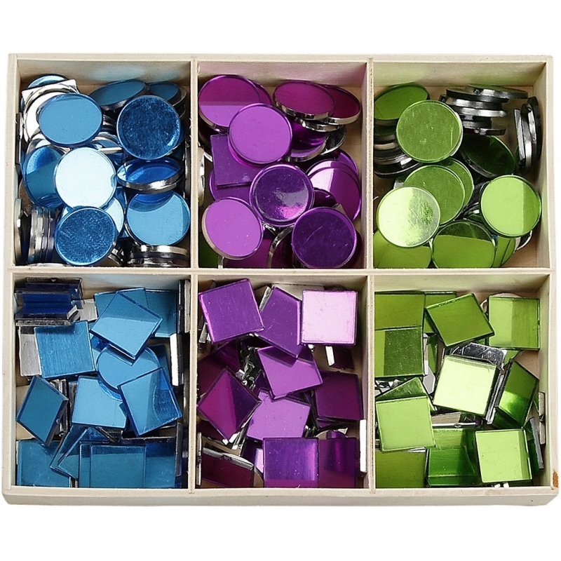 Spiegel mozaiek tegels kleuren 15 mm 300 stuks -