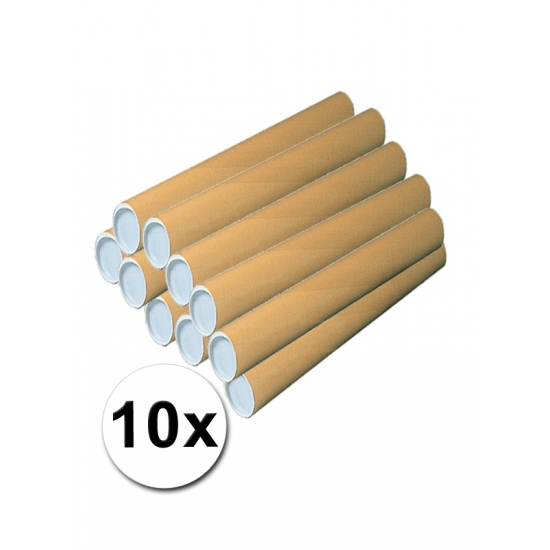Poster koker van karton - 10x - 670 x 40 mm - Bruin - Verzendkokers - Voor A1 formaat papier -
