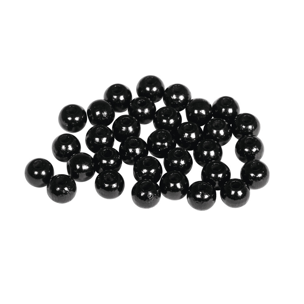 Rayher hobby kralen van hout - zwart - Dia 6 mm - 115x stuks - DIY sieraden maken - Kralen rijgen -