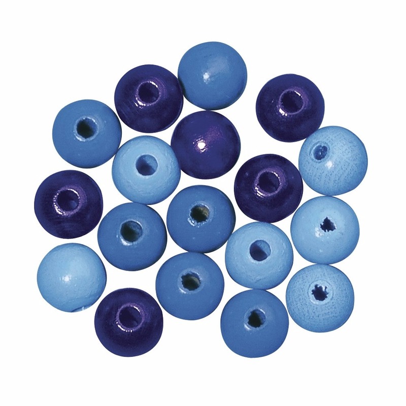 Gekleurde blauwe hobby kralen van hout -dia 6mm - 115x stuks - DIY sieraden maken - Kralen rijgen -