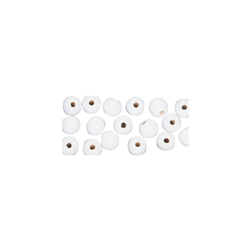 Hobby kralen van hout Dia 10mm - 52x stuks - Wit - DIY sieraden maken - Kralen rijgen -