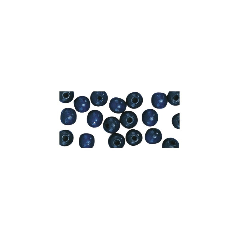 Hobby kralen van hout Dia 10mm - 52x stuks - Donkerblauw - DIY sieraden maken - Kralen rijgen -