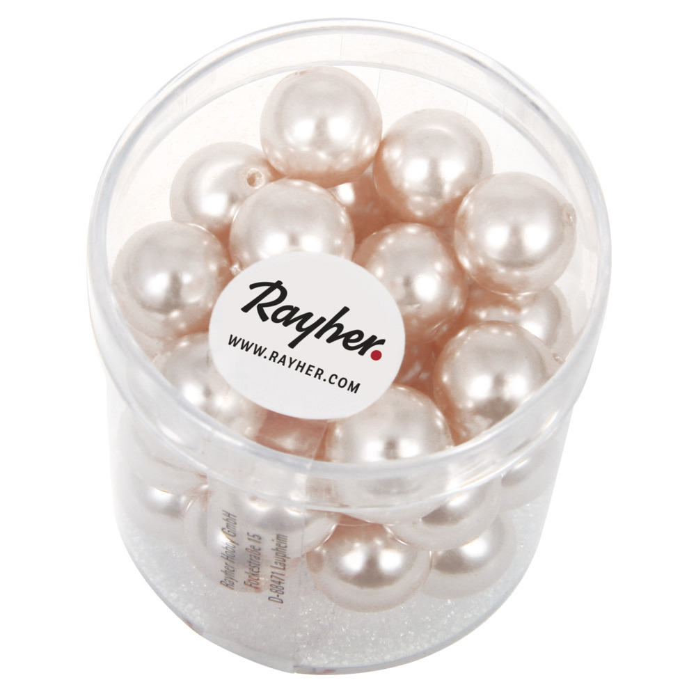 35x stuks roze parel glaskralen 10 mm -