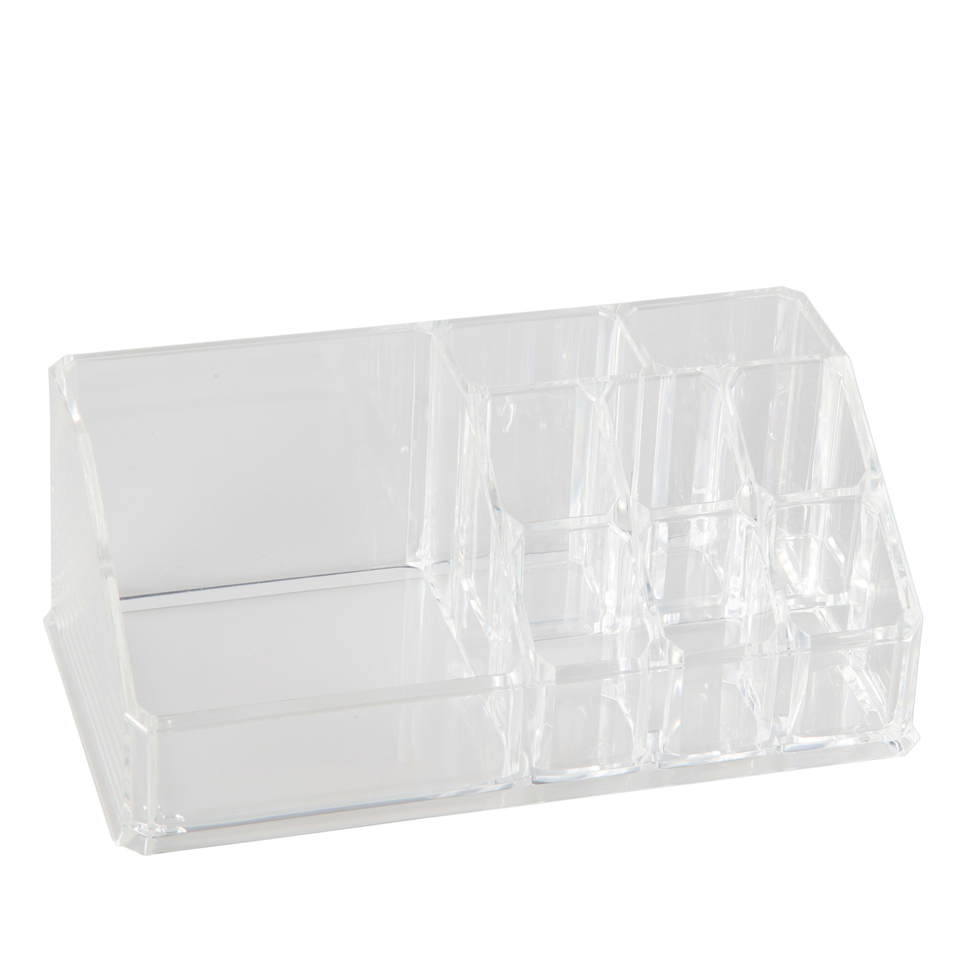 Make-up organizer/opberger/houder transparant 17 cm -