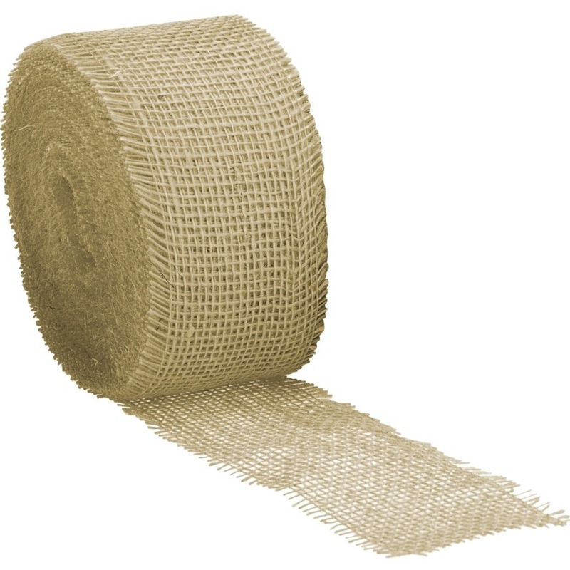 Jute decoratie/hobby lint naturel 7 cm x 25 meter op rol -