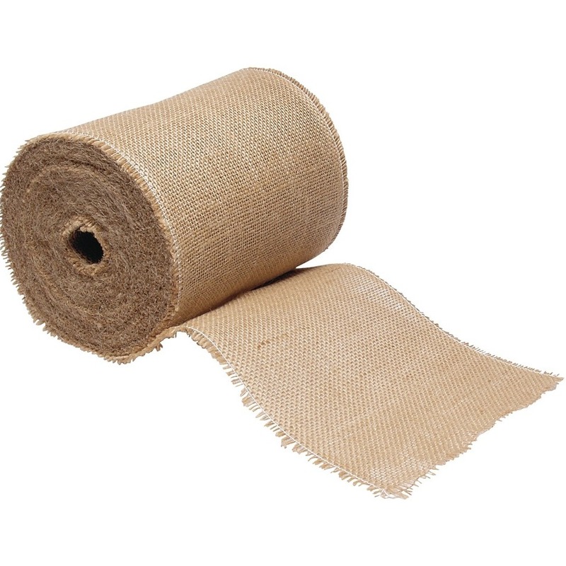 Rol jute lint/decoratielint - 20 cm x 25 meter op rol - hobby/decoratiemateriaal - jute stof -