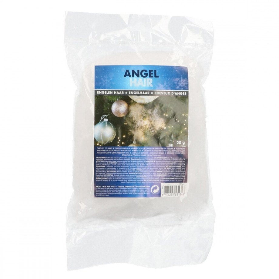 Engelenhaar - wit - 20 gram - synthetisch - kerstversiering -