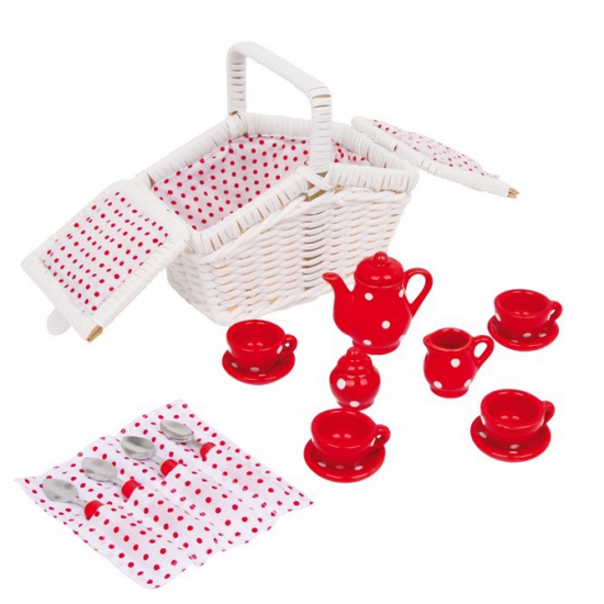 Speelgoed mini poppen/kinder picknick set 16 x 10 x 15 cm -