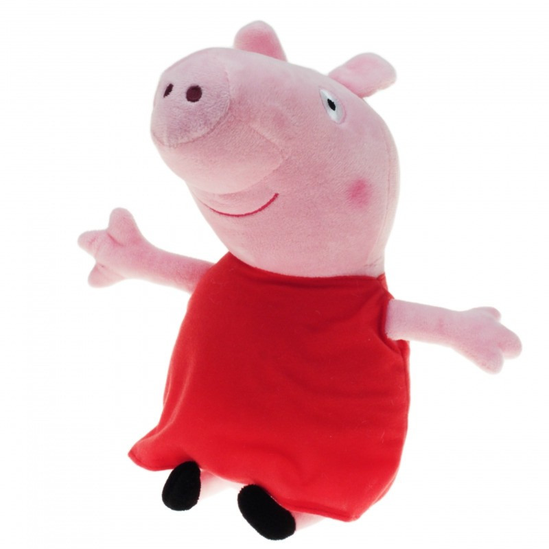 Pluche Peppa Pig/Big knuffel met rode outfit 28 cm speelgoed -