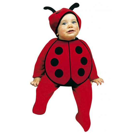 Lieveheersbeestje verkleed set - baby - verkleedkleding - slabbetje en muts - 1-2 jaar One size -