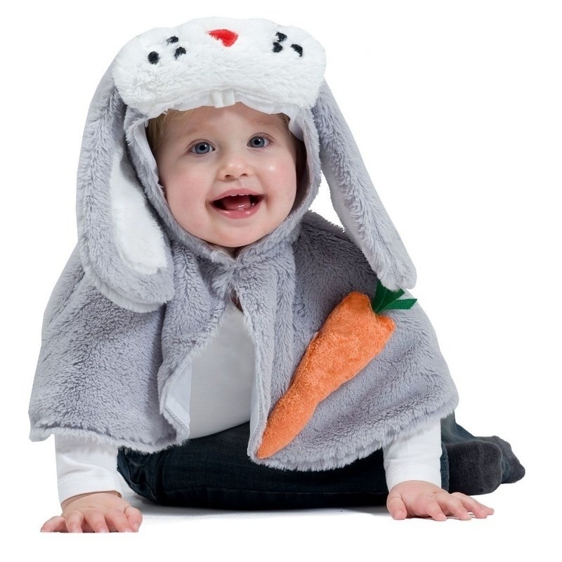 Konijn/haas verkleed cape voor baby/peuters One size -