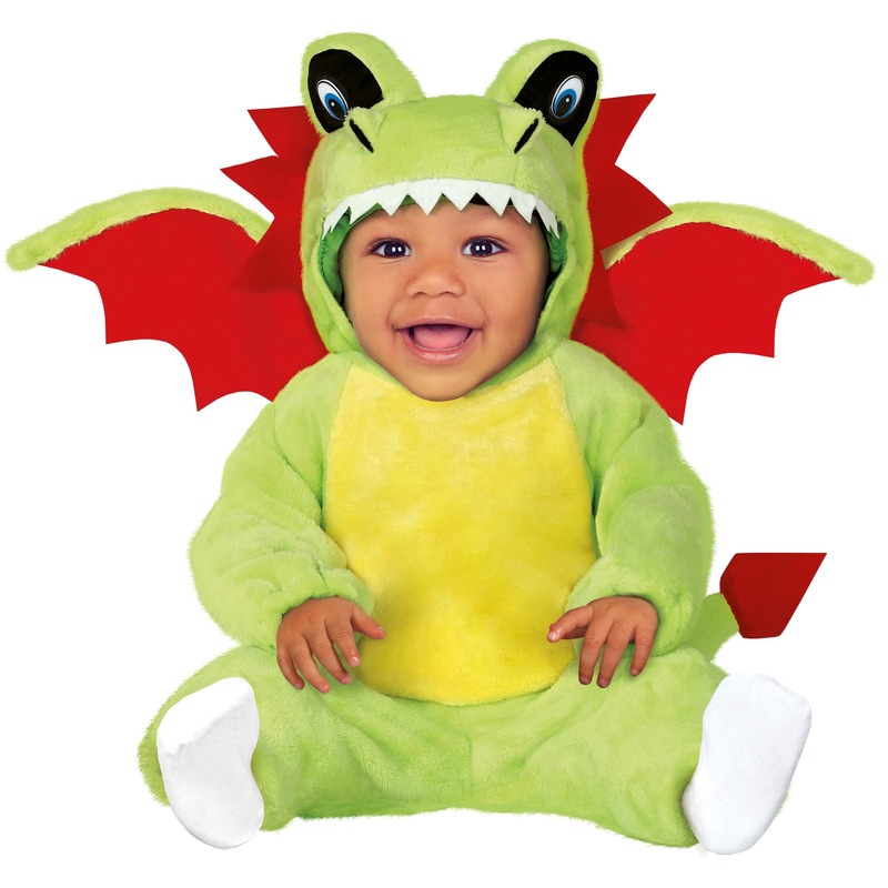 Dierenpak draken verkleed kostuum voor baby/peuter 12-18 mnd One size -