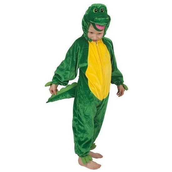 Carnaval verkleed kostuum dierenpak Krokodil kostuum - groen - voor kinderen 104 -