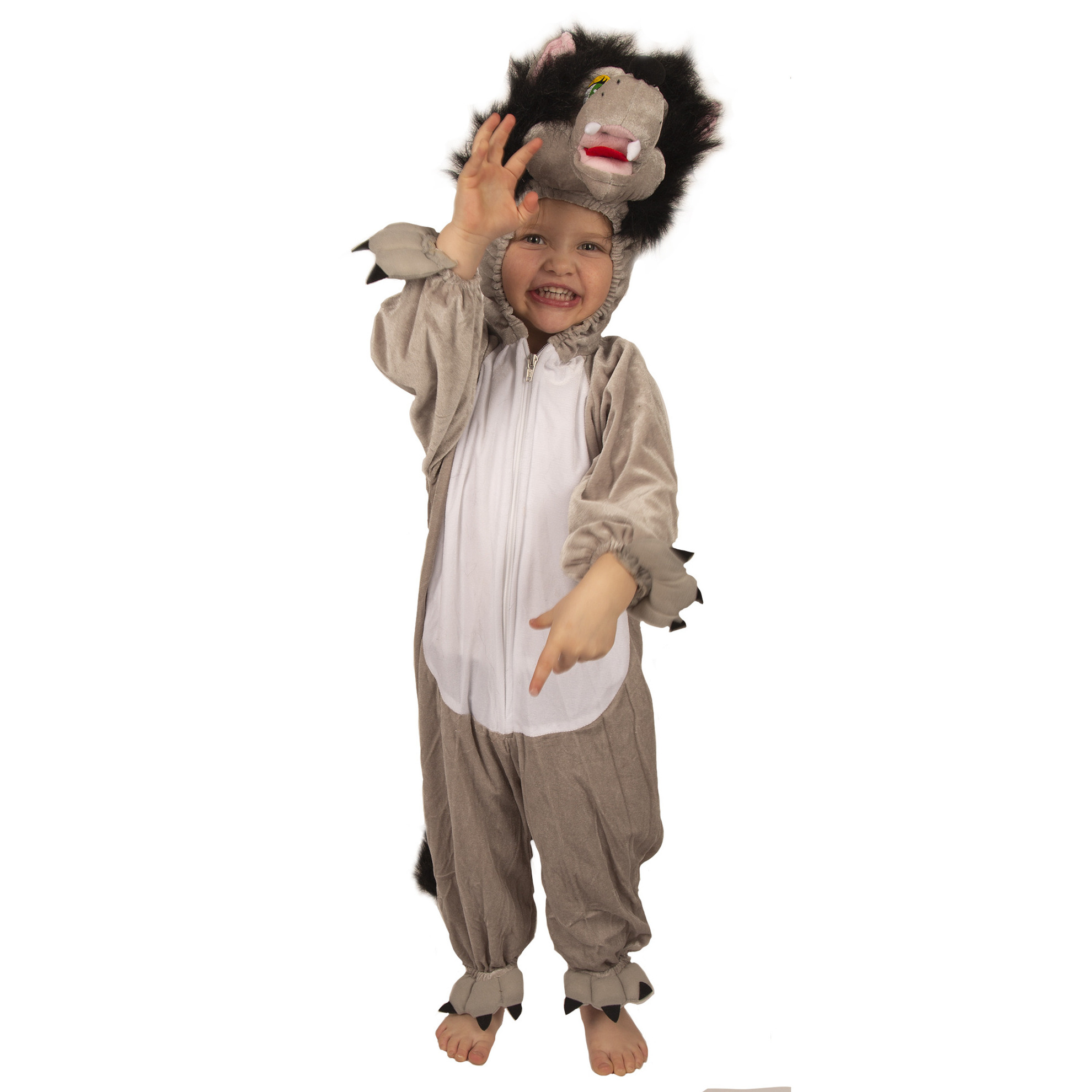 Pluche wolf kostuum voor kinderen 116 -