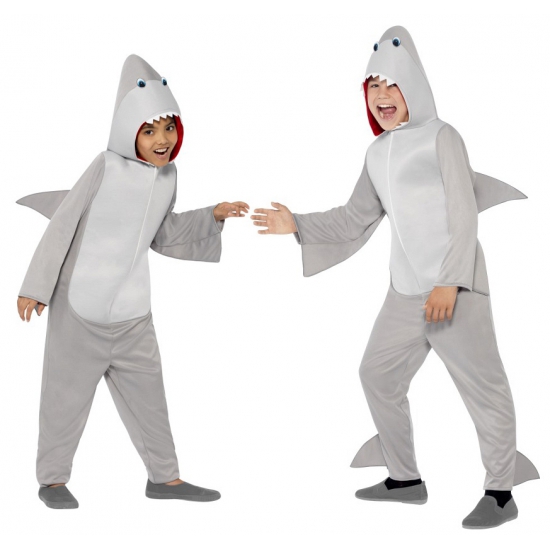 Onesie haai kostuum voor kids 145-158 (10-12 jaar) -