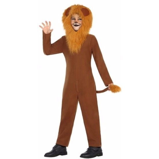 Leeuw Leo carnaval verkleedkostuum - verkleedkleding - kinderen - dierenpak 140 (10-12 jaar) -