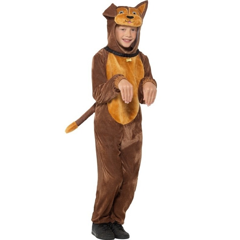 Hond onesie dierenpak verkleedkostuum voor kinderen - hondenpakken verkleedkleding 115-128 (4-6 jaar) -