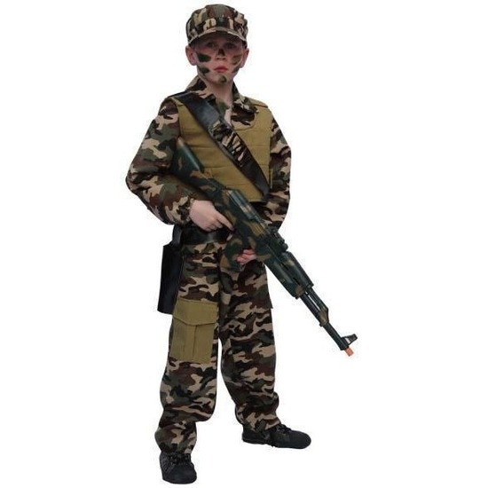 Faram Party Soldaten/Leger camouflage verkleedkostuum - voor kinderen - compleet 116 -