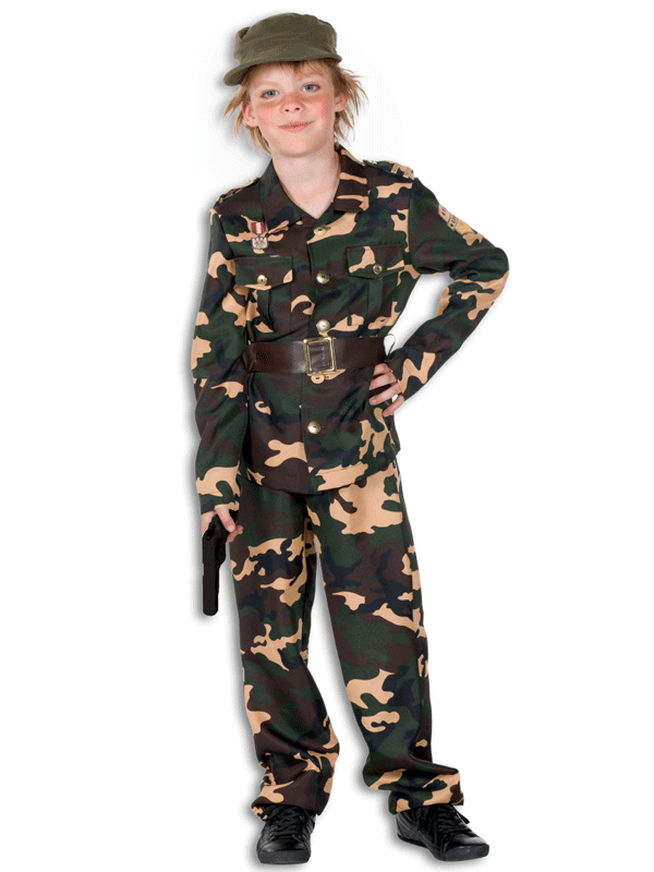 Camouflage kostuum voor kinderen 140 -