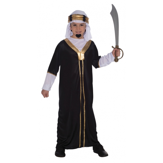 Sultan/Arabieren verkleed kostuum voor kinderen - zwart - Carnavalskleding - Aladin 128 - 6-8 jr -