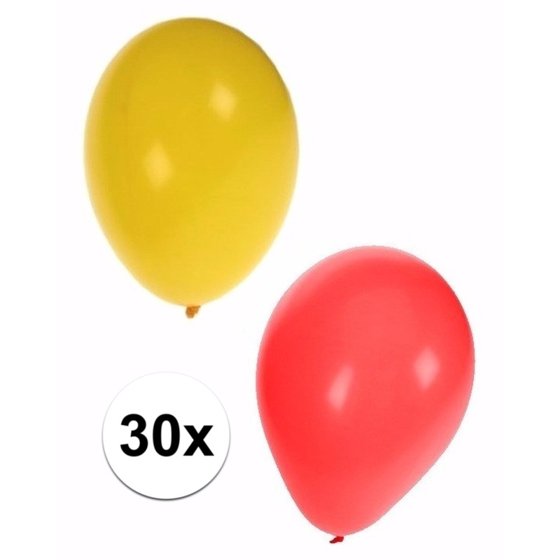 Sinterklaas ballonnen 30 stuks geel/rood -