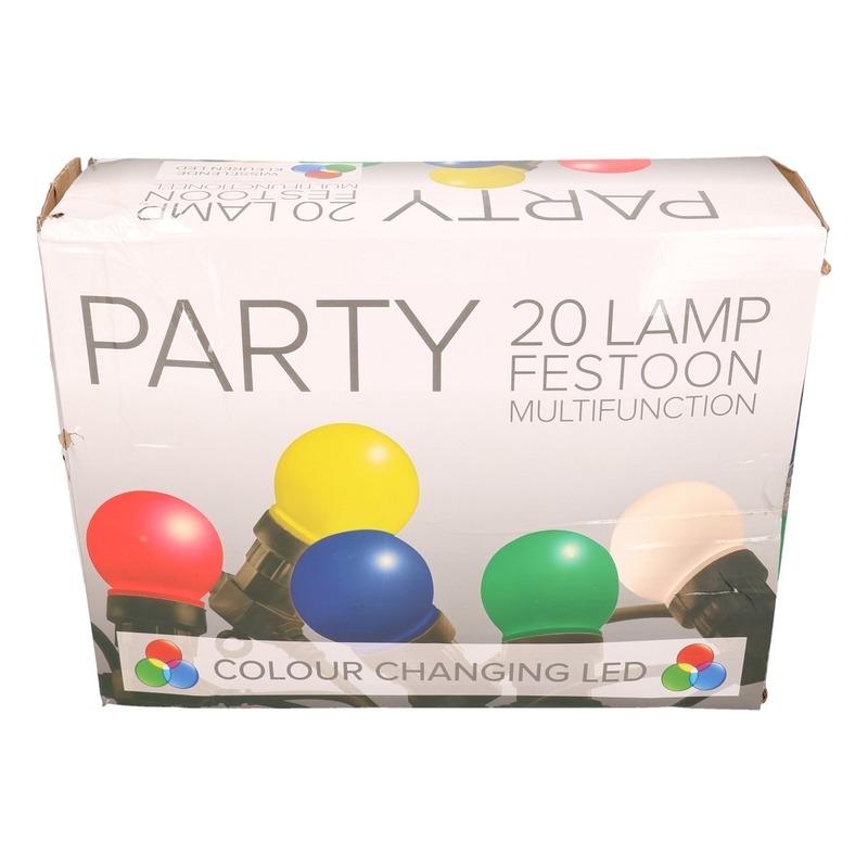 Festoon buitenfeestverlichting gekleurde RGB lampbolletjes 12 m -