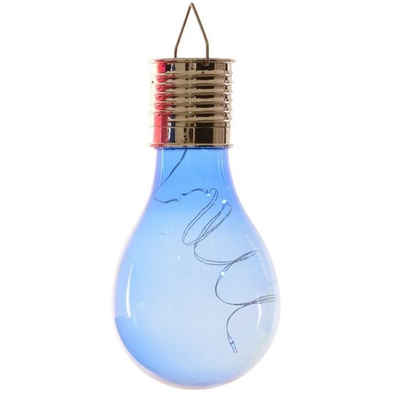 Solar hanglamp bol/peertje - blauw - kunststof - 14 cm - LED -