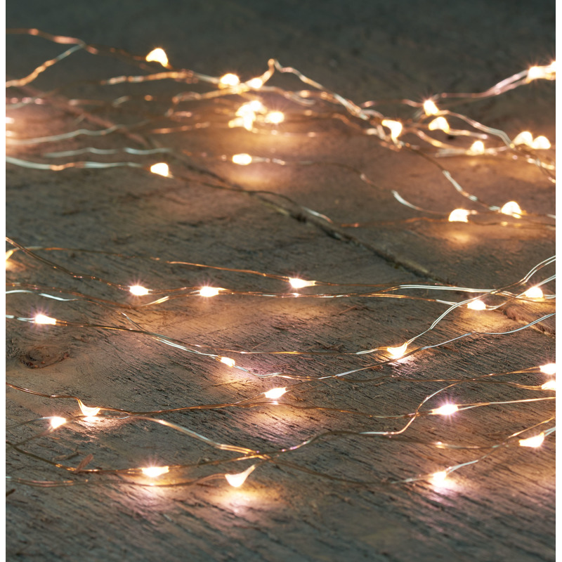 Cascade draadverlichting - 64 led lampjes - warm wit - 8 vertakkingen 80 cm -