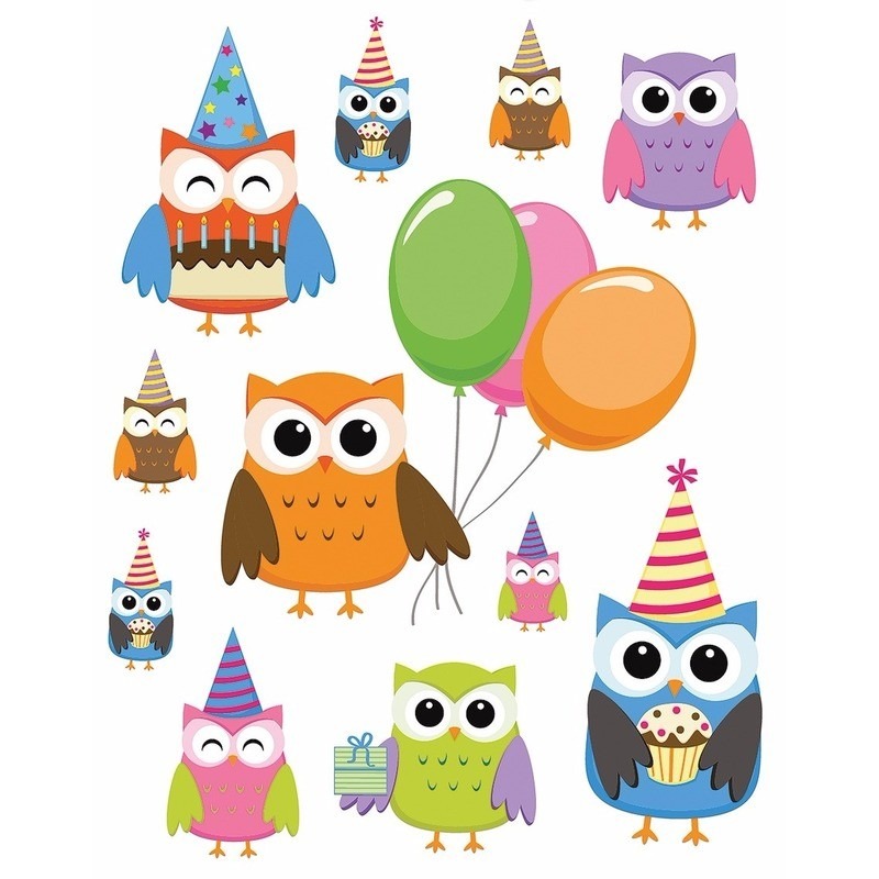 Kinderkamer raamstickers uilen -