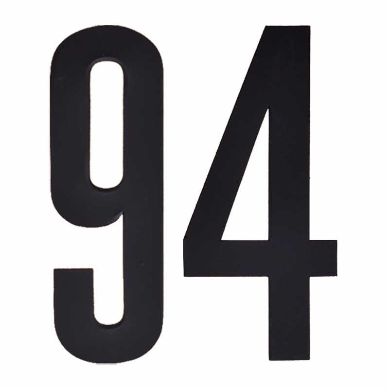 Cijfer sticker 94 zwart 10 cm -