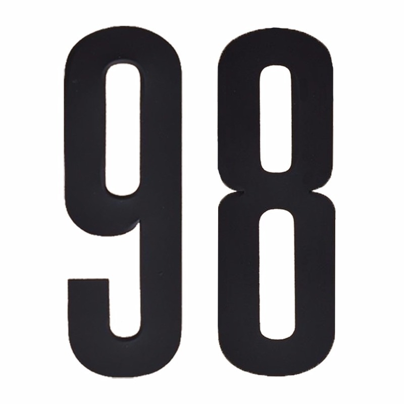 Cijfer sticker 98 zwart 10 cm -