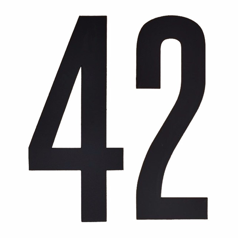 Cijfer sticker 42 zwart 10 cm -