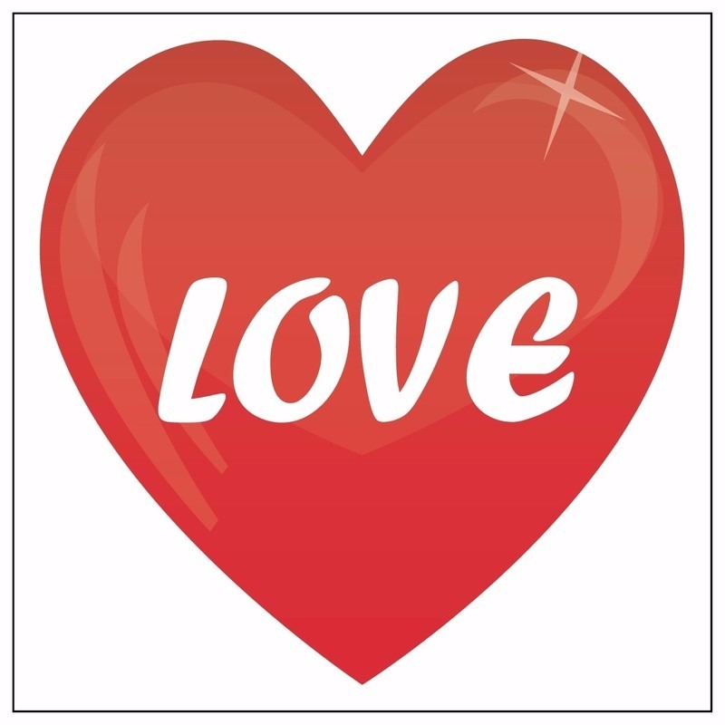 10x love hartje sticker 10,5 cm -