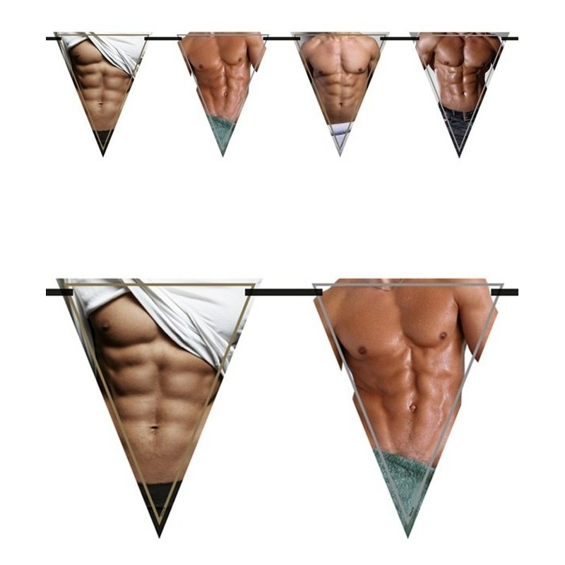 Vlaggenlijn bloot mannenlijf/torso 6 meter -