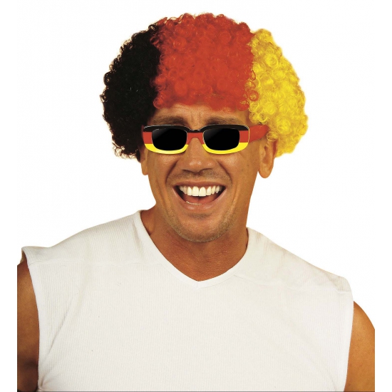 Afropruik zwart / rood / geel -