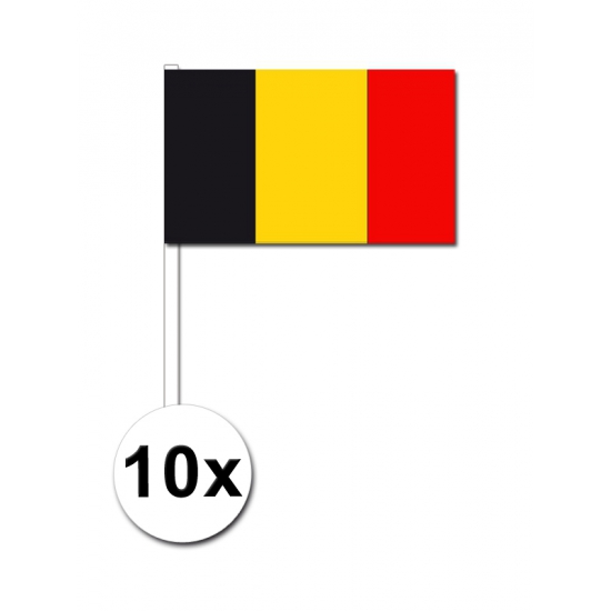 10 zwaaivlaggetjes Belgie 12 x 24 cm -