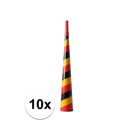 10 stuks feesttoeters rood/geel/zwart -