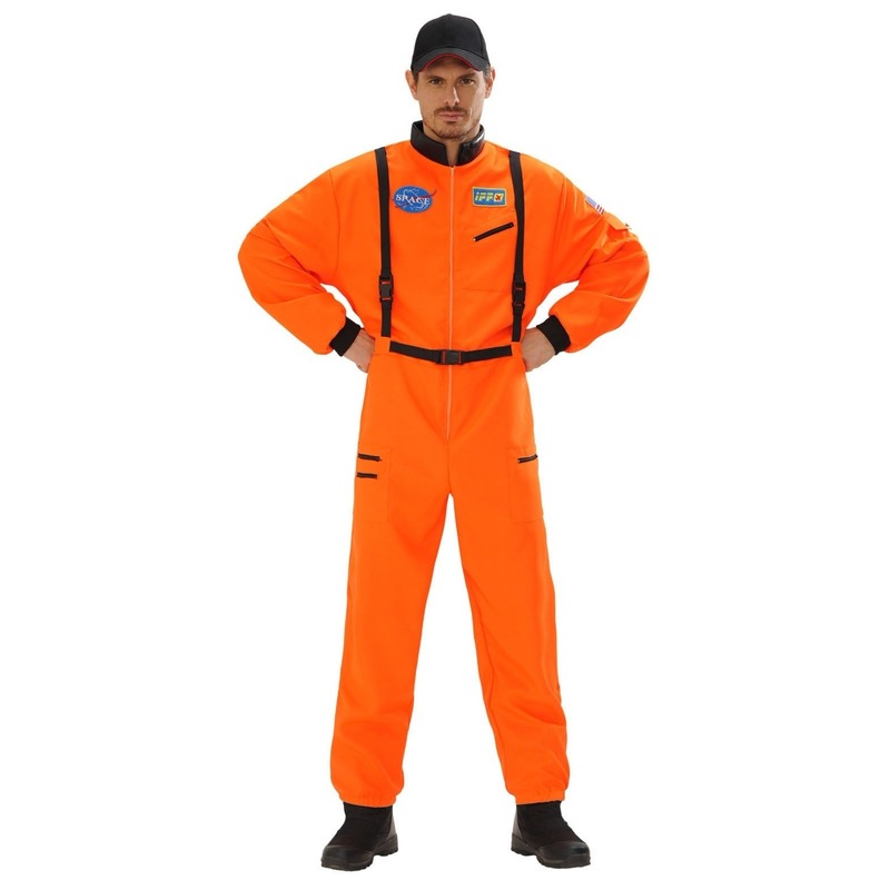 Astronauten verkleedkostuum - oranje - voor heren - astronautenpak - ruimtevaarder - space 52 (L) -
