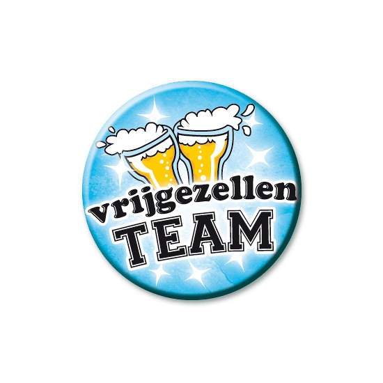 Blauwe vrijgezellenfeest button voor heren -